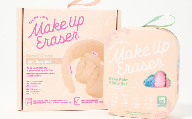 The Original MakeUp Eraser 7 Day Set with Drip Eraser Laundry Bag in Keep Palm