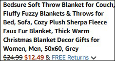 Throw Blanket Final Price