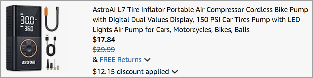 Tire Inflator at Checkout