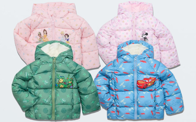 Toddler Character Mid Weight Hooded Puffer Jackets