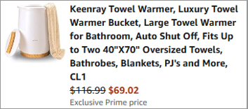 Towel Warmer Checkout Screenshot