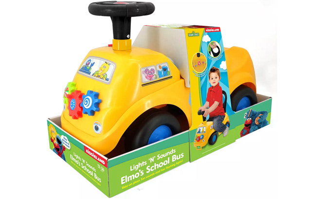 Trademark Global Elmo Lights and Sounds School Bus Activity Ride On Vehicle