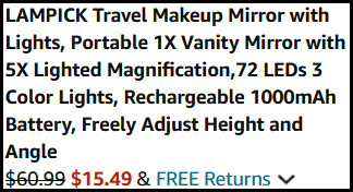 Travel Makeup Mirror Order Summary