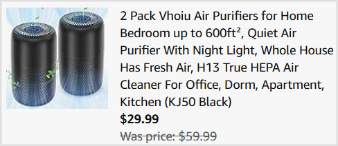 True HEPA Air Purifier Checkout