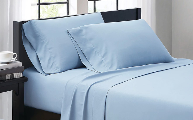 Truly Soft Everyday Queen Sheet Set in Light Blue Color