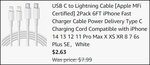 USB C to Lightning Cable Checkout