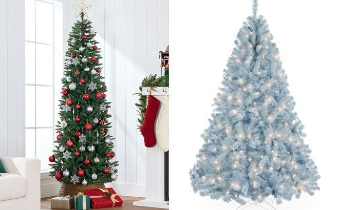 Unlit Pencil Christmas Tree 6 Foot Premium Artificial Tree