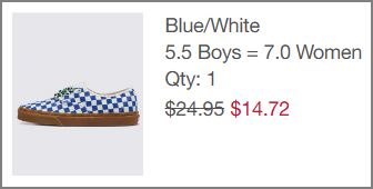 VANS Authentic Checkerboard Shoes checkout page