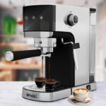 WHALL Touchscreen Espresso Coffee Maker with Milk Frother Steam Wand