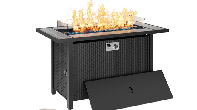 Walsunny 45 Inch Propane Fire Pit Table