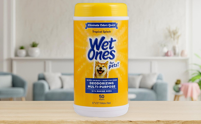 Wet Ones Pet Wipes on the Table