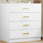 White 4 Drawer Wood Dresser