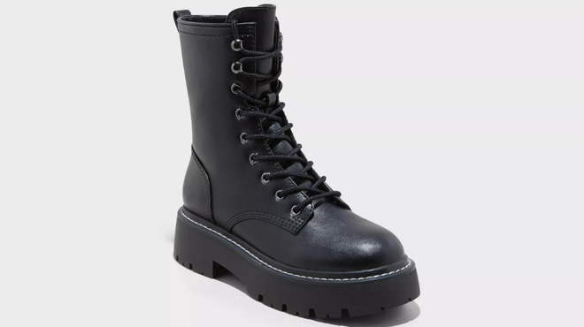 Wild Fable Womens Logan Lug Combat Boots