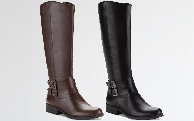 Womens Buckled Riding Boots