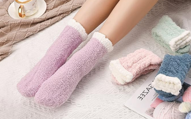 Womens Fuzzy Socks