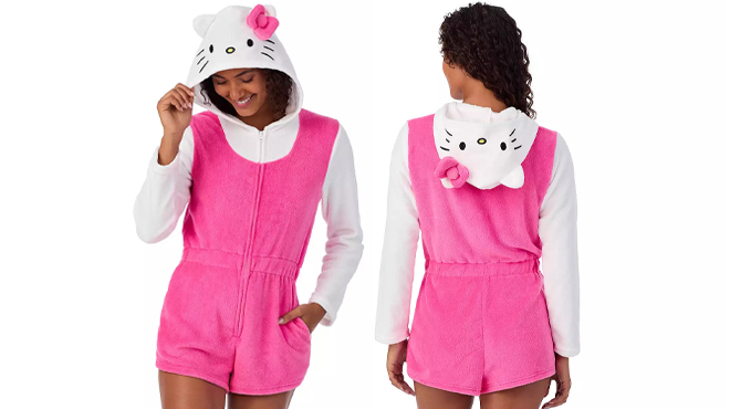 Womens Hello Kitty Romper Pajamas