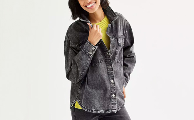 Womens Sonoma Goods For Life® Lightweight Oversized Denim Shacket