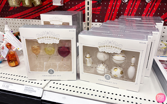 Wondershop 3 Piece Wine Glasses Christmas Tree Ornament Set at Target