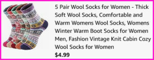 Wool Socks Checkout Screen