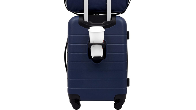 Wrangler 2 Piece Smart Luggage Set showing a cup holder