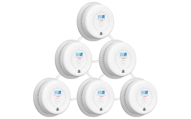 X Sense Smoke Carbon Monoxide Detector Combo 6 Pack