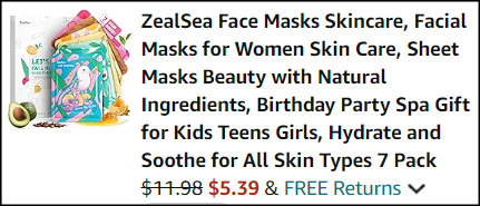 ZealSea Face Masks 7 Pack Checkout