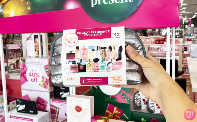 a Person Holding ULTA Holiday Fragrance Essentials