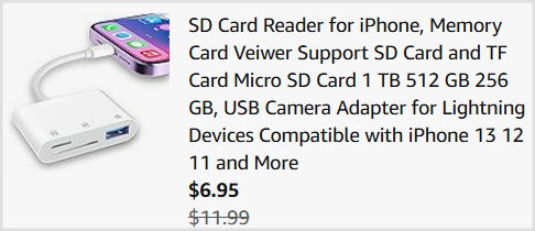 iPhone SD Card Reader Checkout