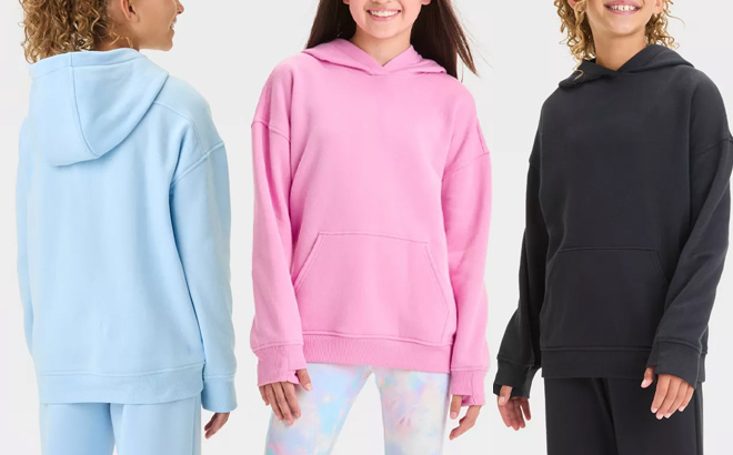 1 All In Motion Girls Fleece Hoodie Sweatshirt