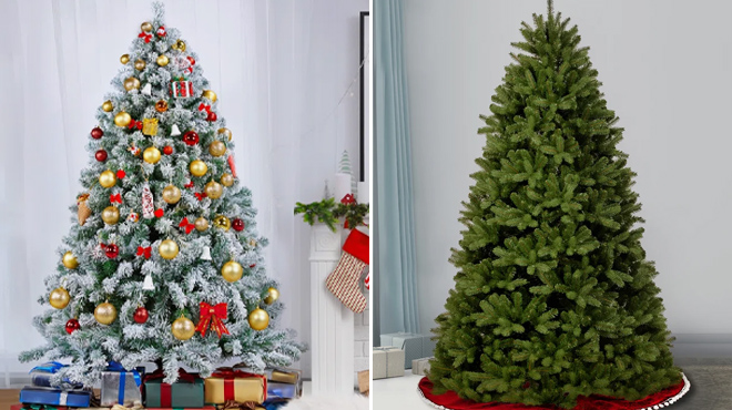 Pre lit Artificial Christmas Tree and Newberry Spruce Tree