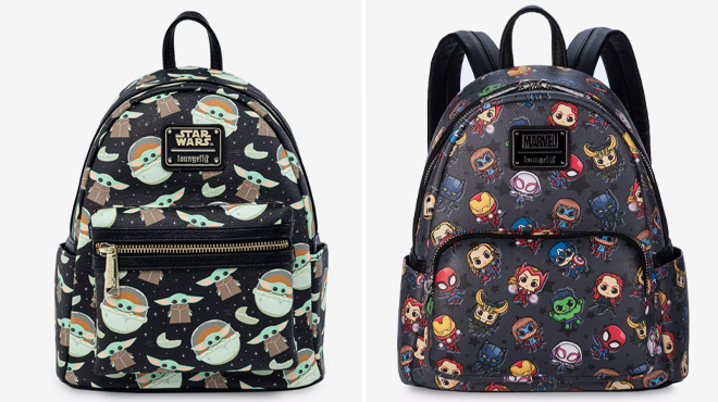 Star Wars The Mandalorian and Marvel Chibi Mini Backpacks