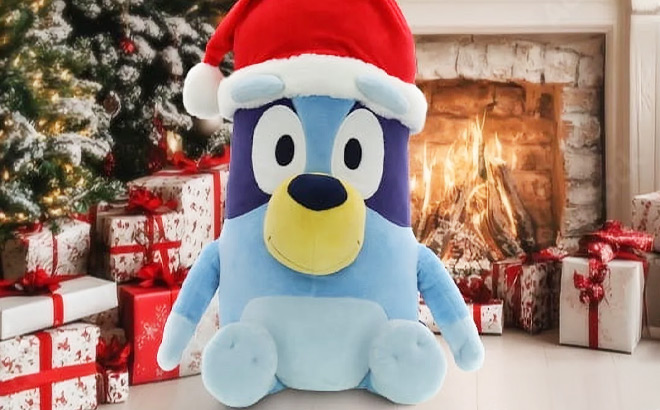 24 Inch Bluey Jumbo Plush with Santa Hat