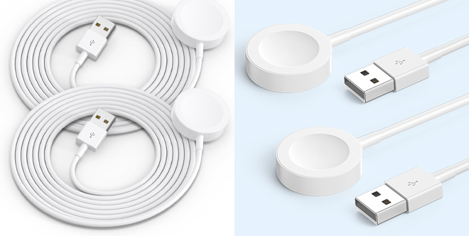 2Pack Upgraded for Apple Watch Charger in white