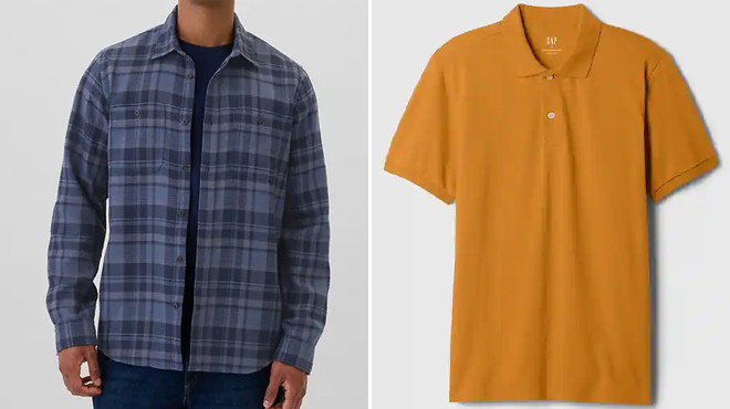 3 GAP Factory Waffle Knit Shirt and Polo Shirt