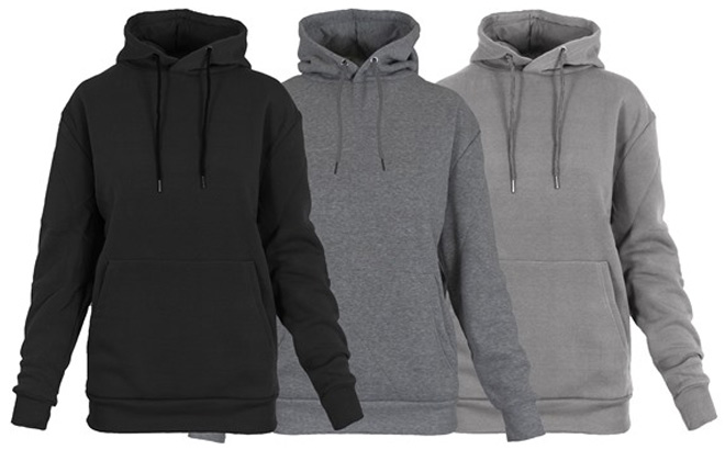 3 Pack Womens Loose Fit Classic Fleece Lined Pullover Hoodie Sweater