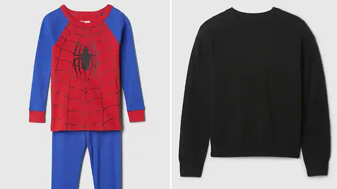 4 GAP Factory Kids Marvel Spider Man PJ Set and Crewneck Sweater