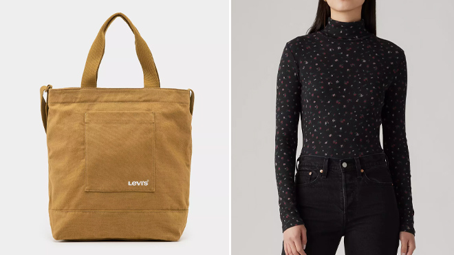 4 Levis Icon Tote Bag and Rib Turtleneck