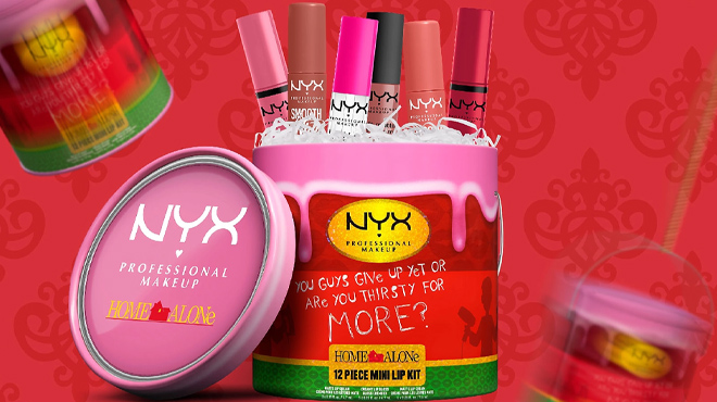 4 NYX 12 Piece Home Alone Mini Paint Can Lip Set