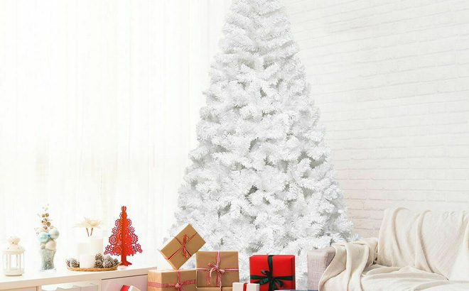 5 Foot White Christmas Tree with Solid Metal Legs