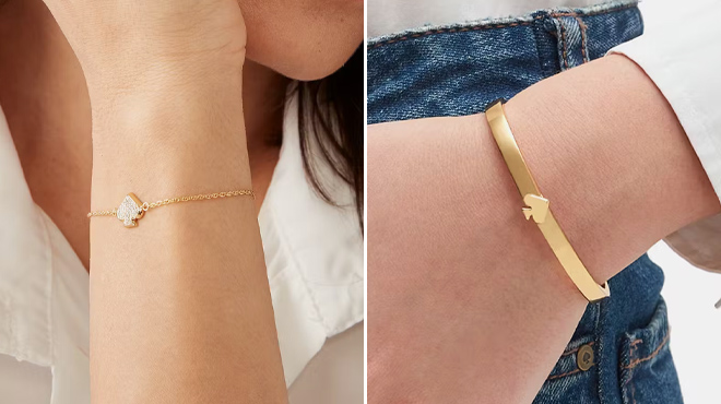 5 Kate Spade Pave Slider Bracelet and Thin Metal Bangle