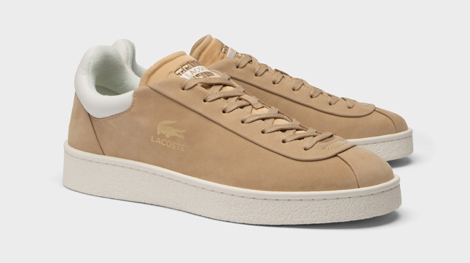 6 Lacoste Mens Baseshot Premium Leather Sneakers