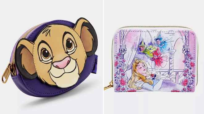 6 Loungefly Disney Coin Pouch and Mini Zipper Wallet