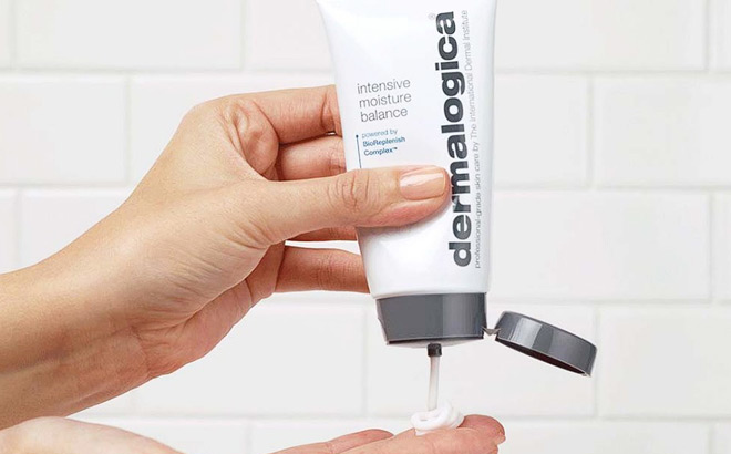 A Person Getting Ready to Use Dermalogica Intensive Moisture Balance