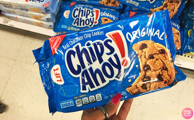 A Person Holding a Chips Ahoy Cookie Pack