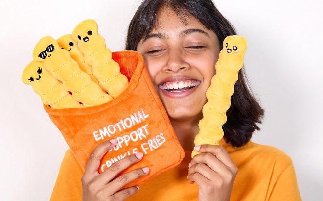 A Person Holding the Emotional Support Crinkle Fries