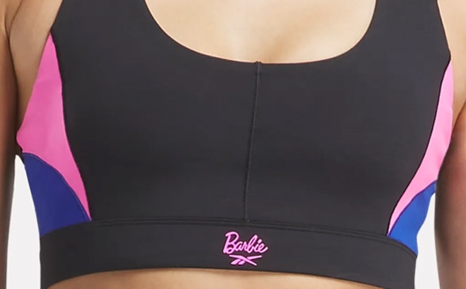 A Person Wearing the Reebok x Barbie Sports Bra