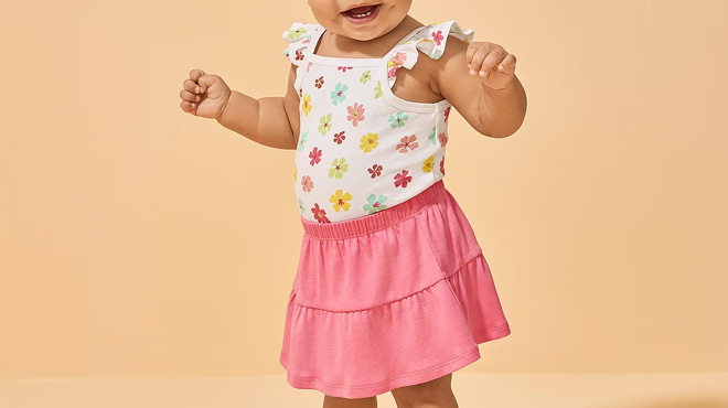 A Toddler Girl Wearing Okie Dokie 2 Piece Skirt Set