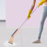 A Woman Cleaning the Floor with the Ulcreigo 7 in 1 Electric Spin Scrubber