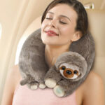 A Woman Using the Health Touch Sloth Neck Massager