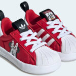 A pair of Adidas Superstar 360 x Disney Pixar Toddler Shoes